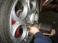 Removing road wheel